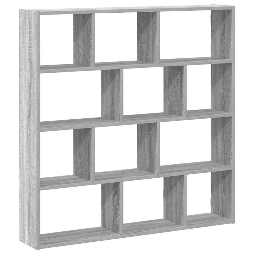 Wandschap kubus 12 vakken bewerkt hout grijs sonoma eikenkleur is nu te koop bij PeponiXL, paradijselijk wonen!