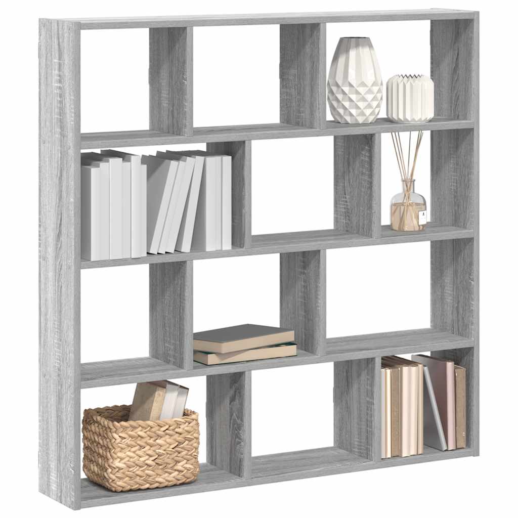 Wandschap kubus 12 vakken bewerkt hout grijs sonoma eikenkleur is nu te koop bij PeponiXL, paradijselijk wonen!
