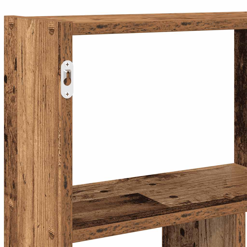 Wandschap kubus 12 vakken bewerkt hout oud houtkleurig is nu te koop bij PeponiXL, paradijselijk wonen!