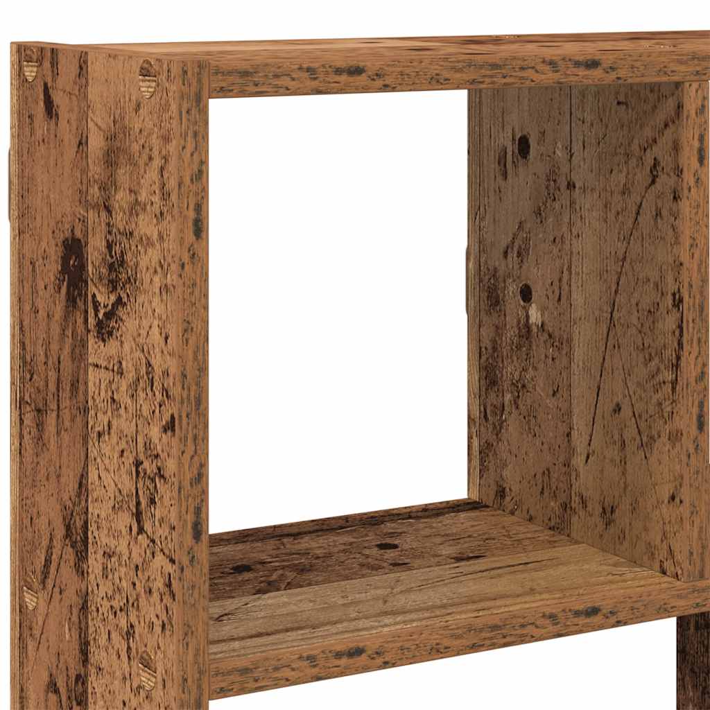 Wandschap kubus 12 vakken bewerkt hout oud houtkleurig is nu te koop bij PeponiXL, paradijselijk wonen!
