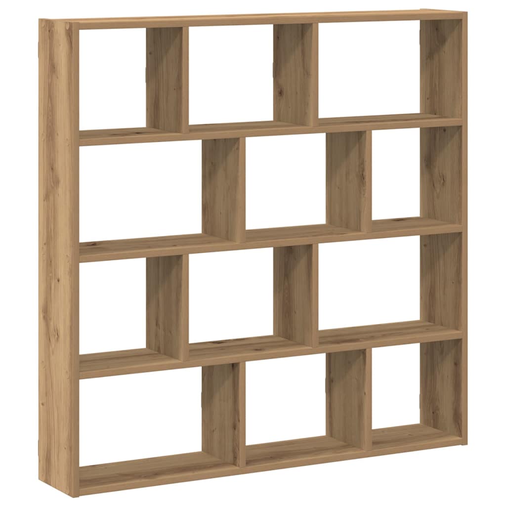 Wandschap kubus 12 vakken bewerkt hout artisanaal eikenkleurig is nu te koop bij PeponiXL, paradijselijk wonen!