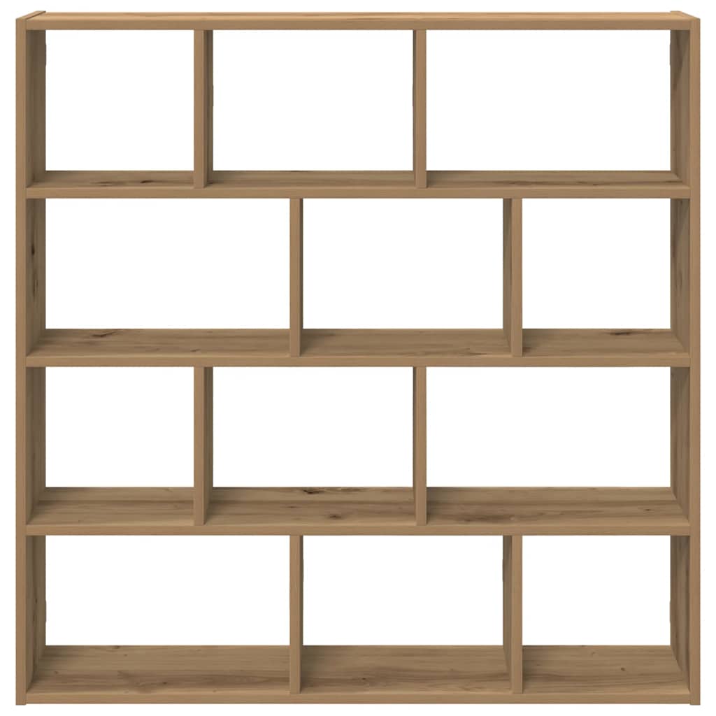Wandschap kubus 12 vakken bewerkt hout artisanaal eikenkleurig is nu te koop bij PeponiXL, paradijselijk wonen!