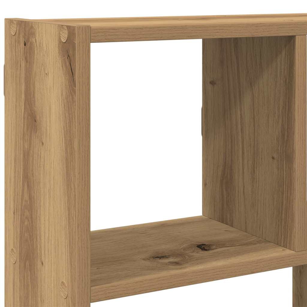Wandschap kubus 12 vakken bewerkt hout artisanaal eikenkleurig is nu te koop bij PeponiXL, paradijselijk wonen!