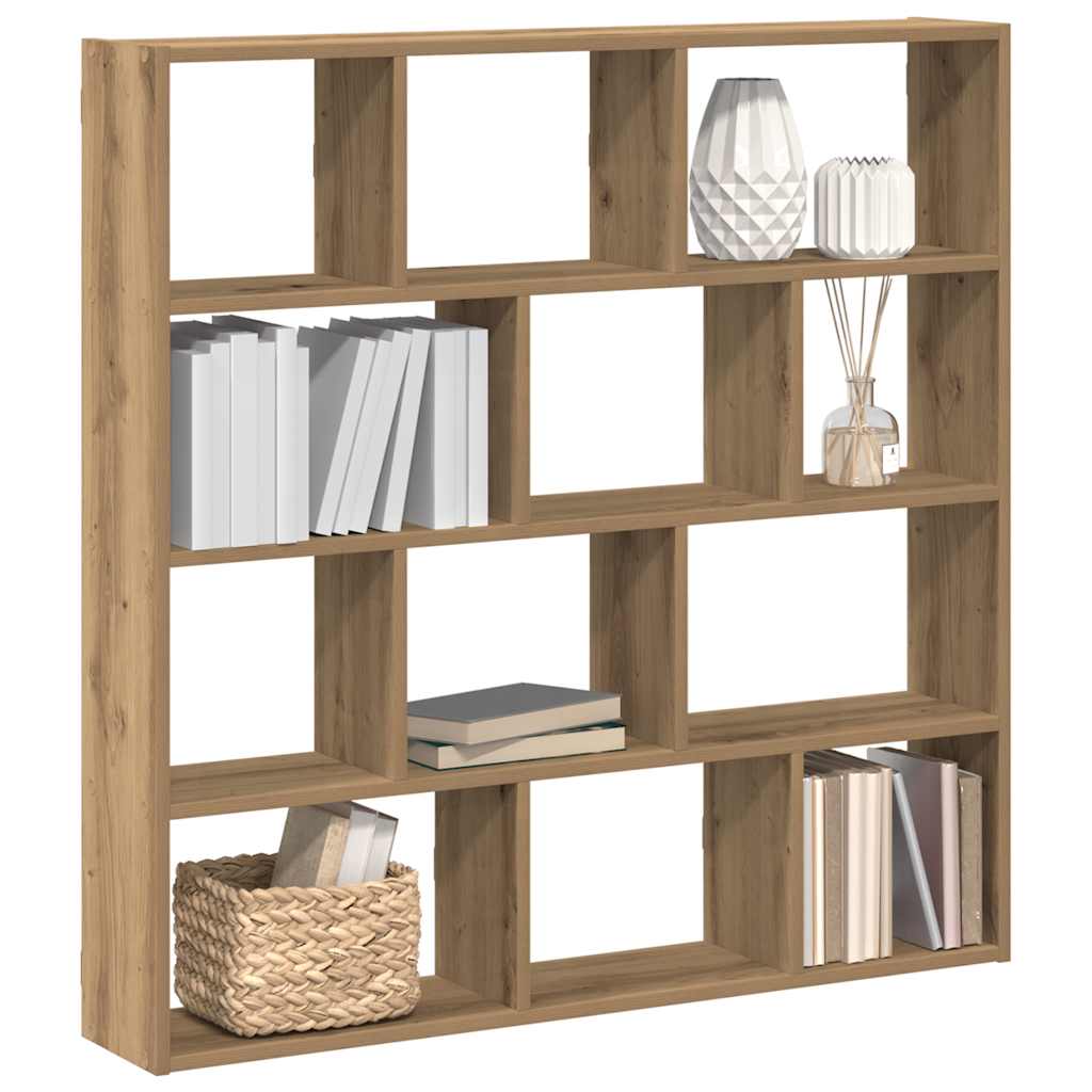 Wandschap kubus 12 vakken bewerkt hout artisanaal eikenkleurig is nu te koop bij PeponiXL, paradijselijk wonen!