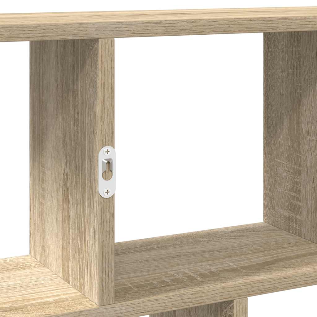 Wandschap kubus 12 vakken bewerkt hout sonoma eikenkleurig is nu te koop bij PeponiXL, paradijselijk wonen!
