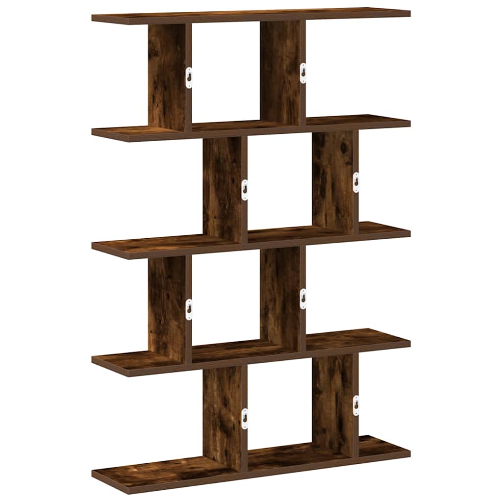 Wandschap kubus 12 vakken bewerkt hout gerookt eikenkleurig is nu te koop bij PeponiXL, paradijselijk wonen!