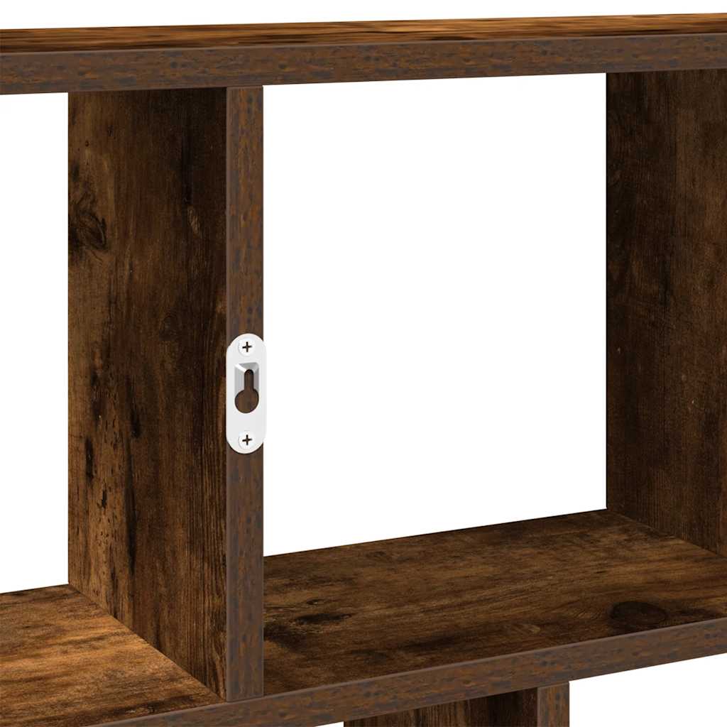 Wandschap kubus 12 vakken bewerkt hout gerookt eikenkleurig is nu te koop bij PeponiXL, paradijselijk wonen!