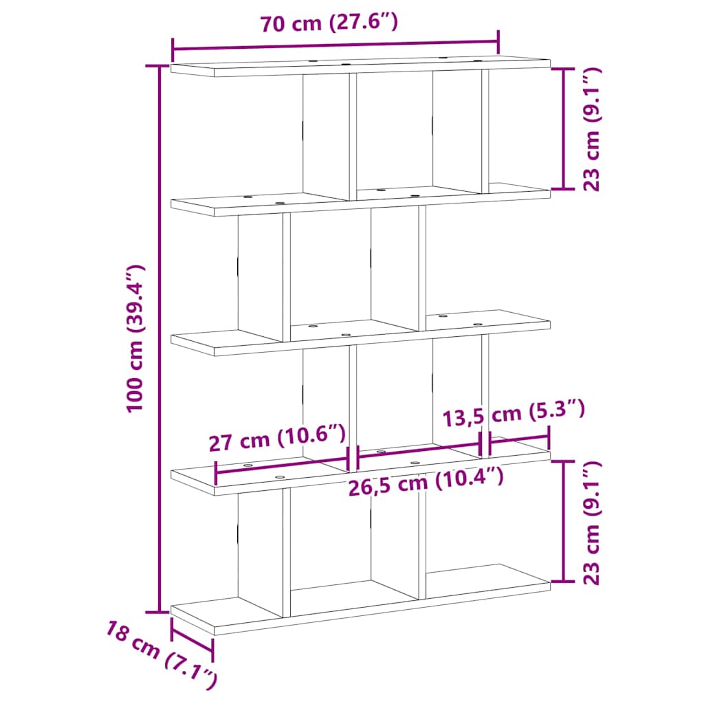Wandschap kubus 12 vakken bewerkt hout grijs sonoma eikenkleur is nu te koop bij PeponiXL, paradijselijk wonen!