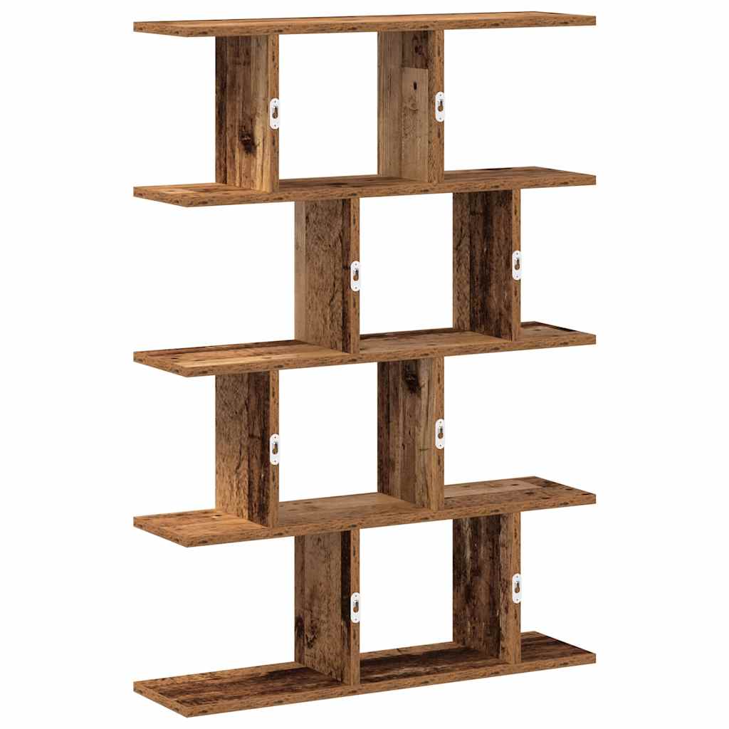 Wandschap kubus 12 vakken bewerkt hout oud houtkleurig is nu te koop bij PeponiXL, paradijselijk wonen!