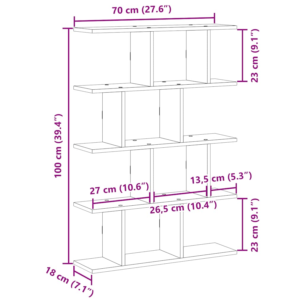 Wandschap kubus 12 vakken bewerkt hout oud houtkleurig is nu te koop bij PeponiXL, paradijselijk wonen!