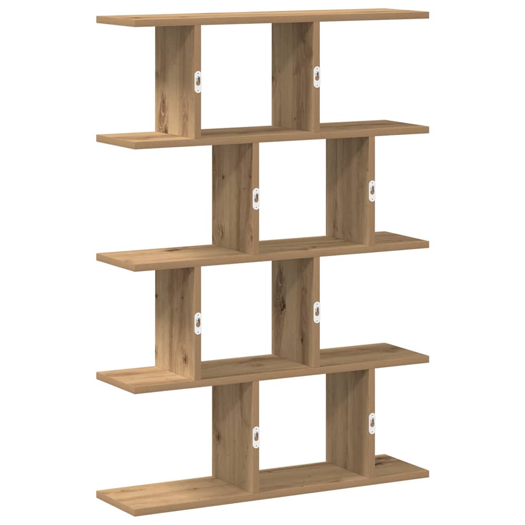 Wandschap kubus 12 vakken bewerkt hout artisanaal eikenkleurig is nu te koop bij PeponiXL, paradijselijk wonen!