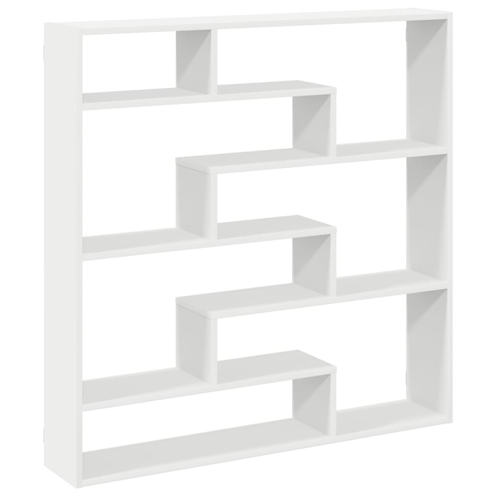 Wandschap kubus 7 vakken bewerkt hout wit is nu te koop bij PeponiXL, paradijselijk wonen!