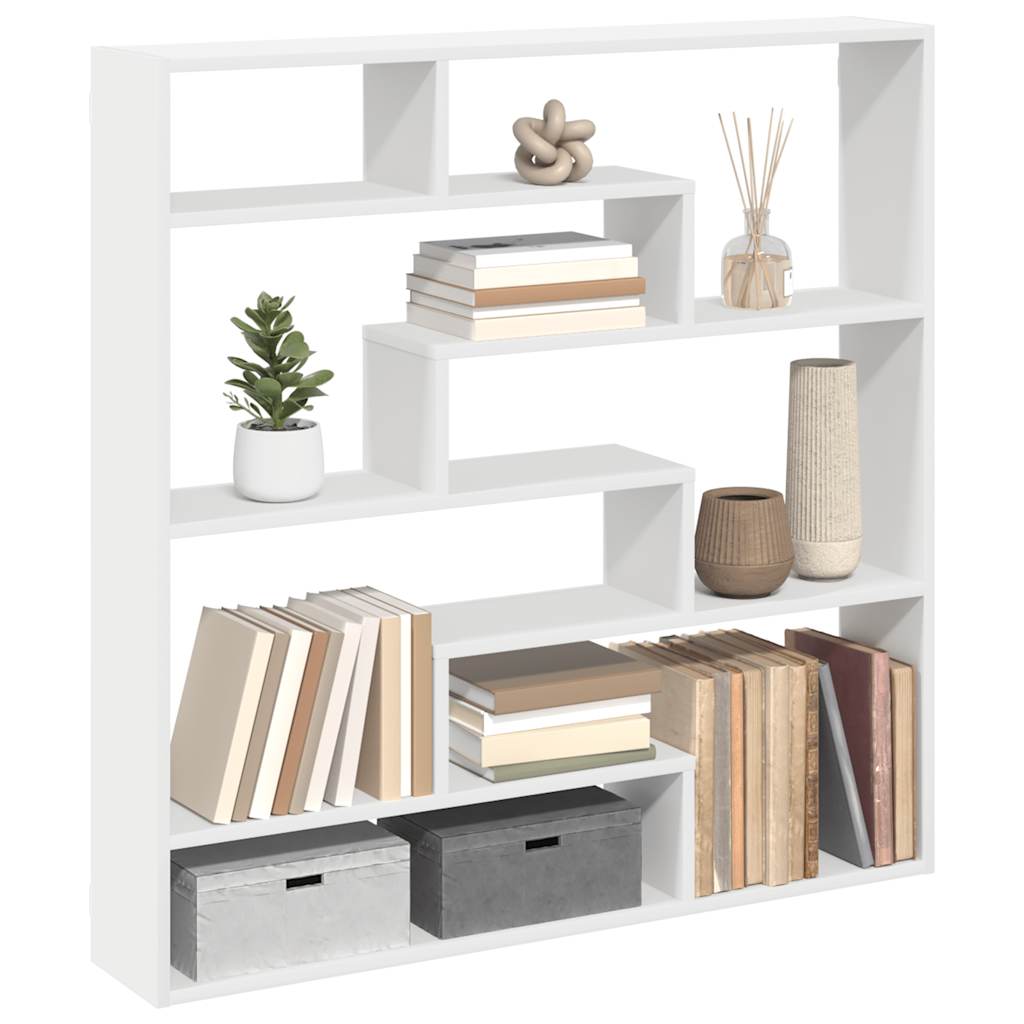 Wandschap kubus 7 vakken bewerkt hout wit is nu te koop bij PeponiXL, paradijselijk wonen!