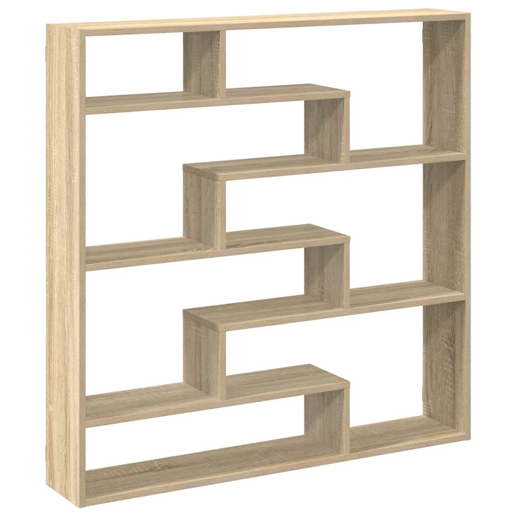 Wandschap kubus 7 vakken bewerkt hout sonoma eikenkleurig is nu te koop bij PeponiXL, paradijselijk wonen!
