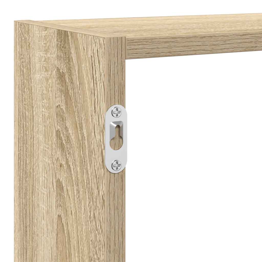 Wandschap kubus 7 vakken bewerkt hout sonoma eikenkleurig is nu te koop bij PeponiXL, paradijselijk wonen!