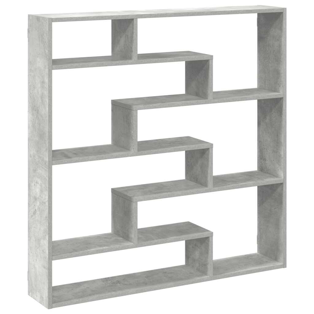 Wandschap kubus 7 vakken bewerkt hout betongrijs is nu te koop bij PeponiXL, paradijselijk wonen!