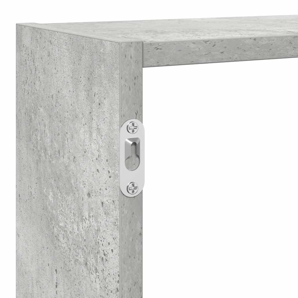 Wandschap kubus 7 vakken bewerkt hout betongrijs is nu te koop bij PeponiXL, paradijselijk wonen!