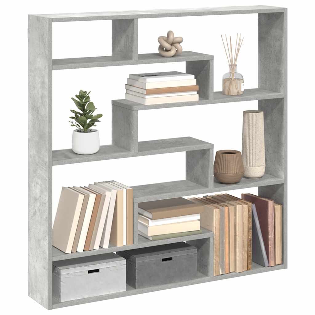 Wandschap kubus 7 vakken bewerkt hout betongrijs is nu te koop bij PeponiXL, paradijselijk wonen!