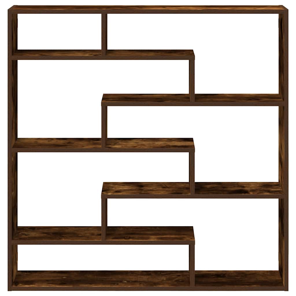 Wandschap kubus 7 vakken bewerkt hout gerookt eikenkleurig is nu te koop bij PeponiXL, paradijselijk wonen!