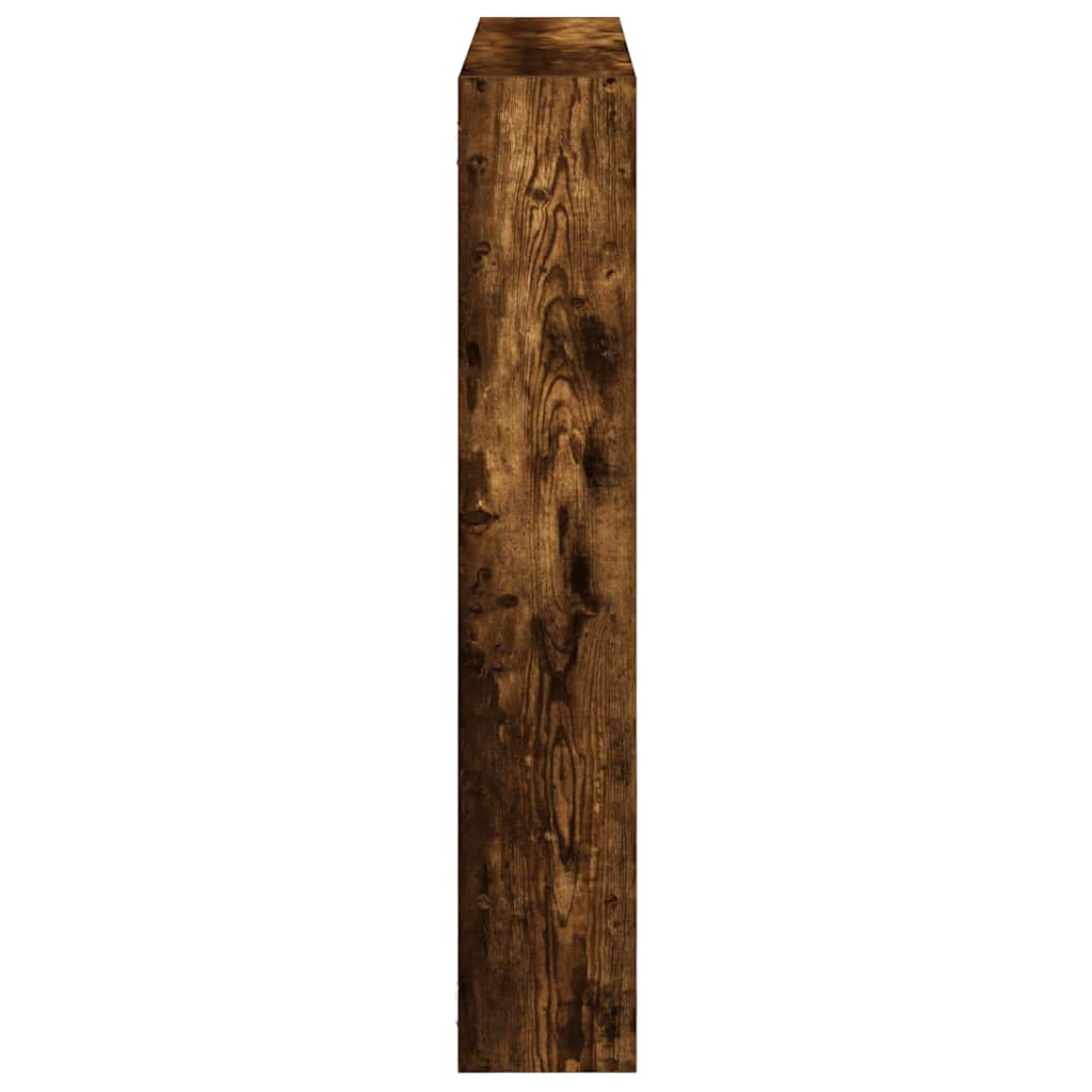 Wandschap kubus 7 vakken bewerkt hout gerookt eikenkleurig is nu te koop bij PeponiXL, paradijselijk wonen!