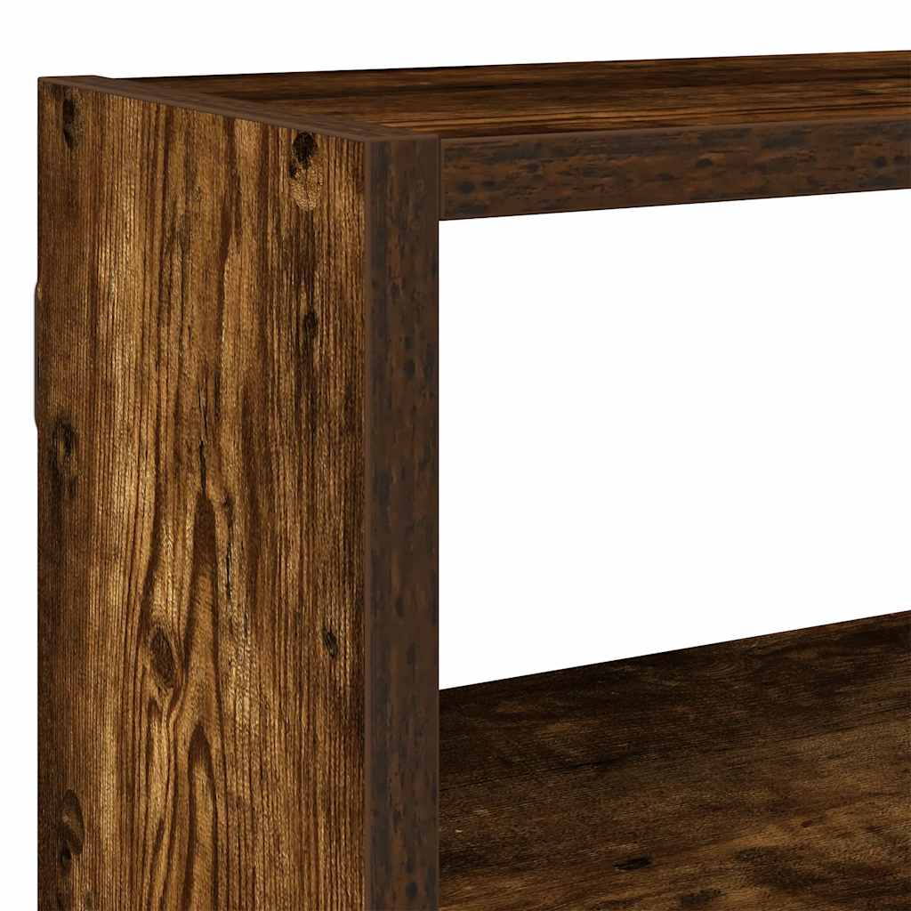 Wandschap kubus 7 vakken bewerkt hout gerookt eikenkleurig is nu te koop bij PeponiXL, paradijselijk wonen!