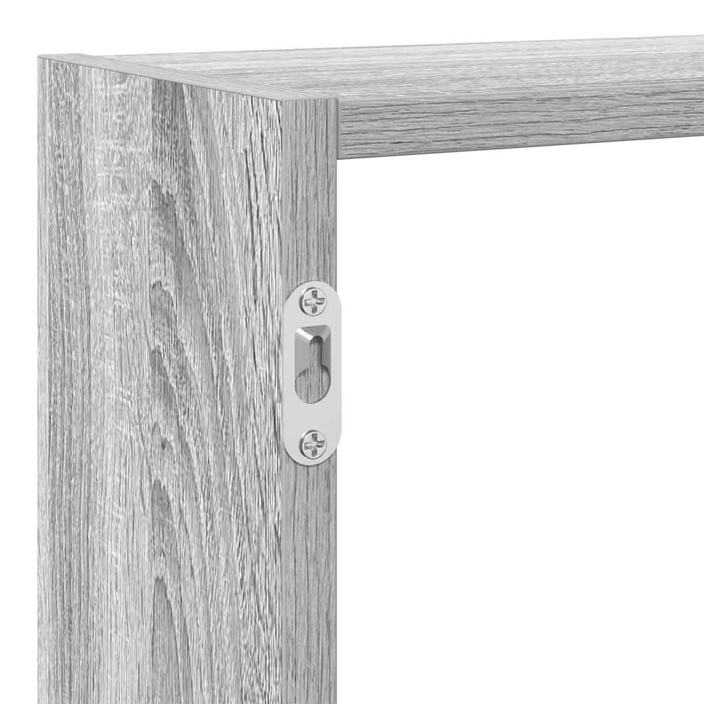 Wandschap kubus 7 vakken bewerkt hout grijs sonoma eikenkleurig is nu te koop bij PeponiXL, paradijselijk wonen!