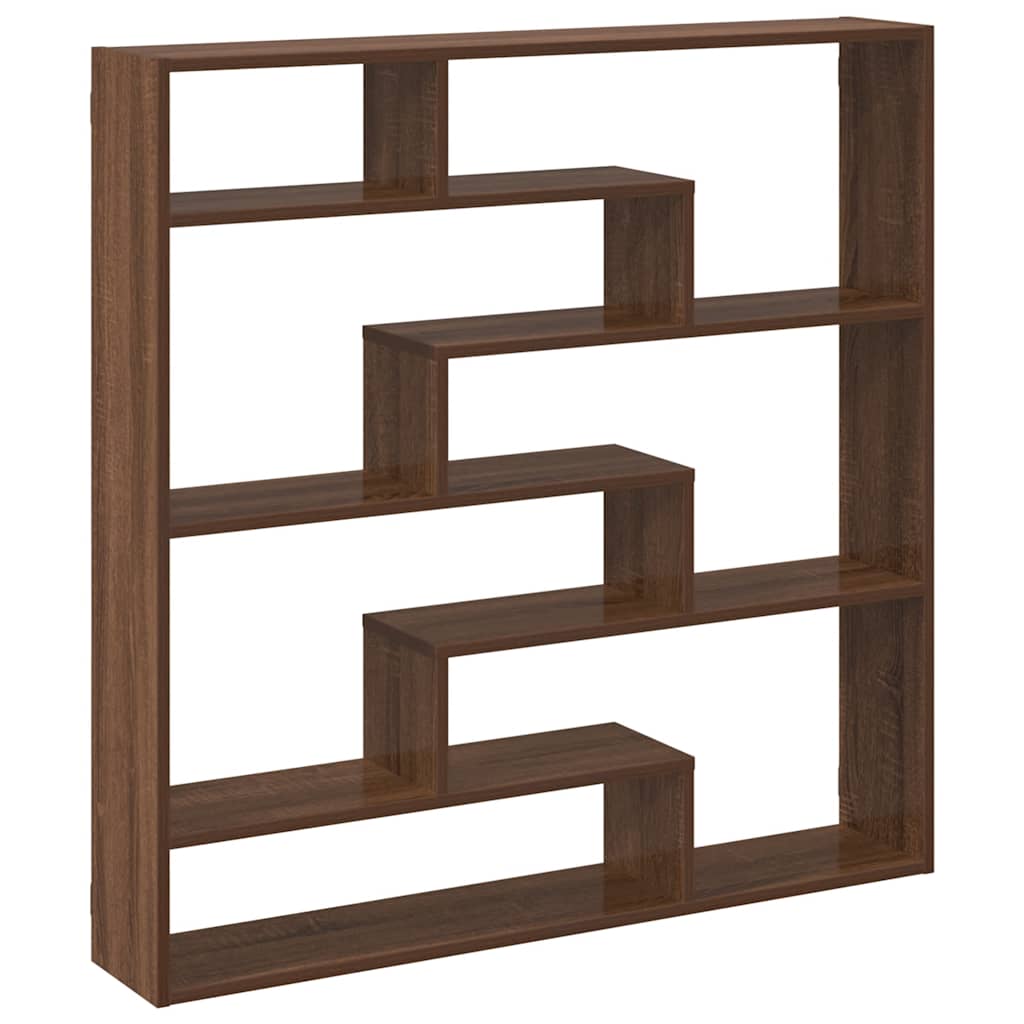 Wandschap kubus 7 vakken bewerkt hout bruin eikenkleur is nu te koop bij PeponiXL, paradijselijk wonen!