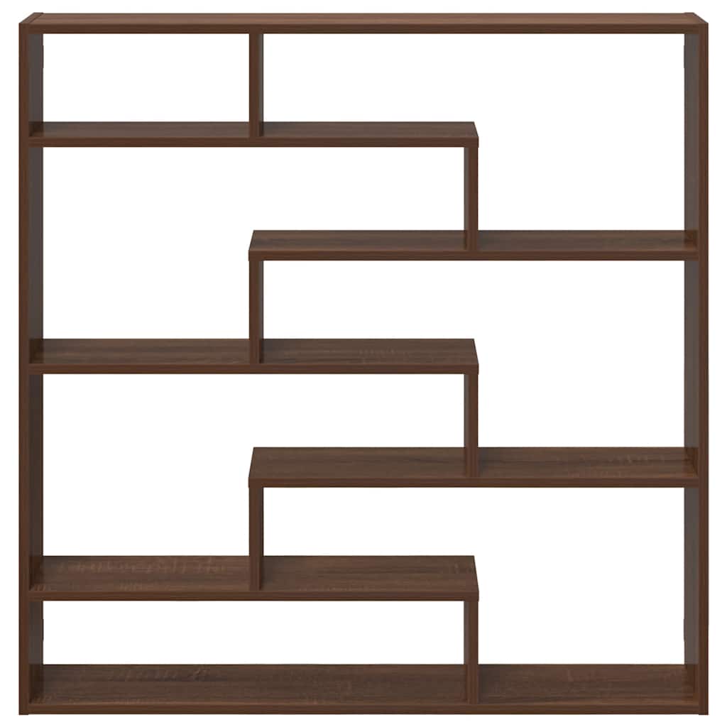 Wandschap kubus 7 vakken bewerkt hout bruin eikenkleur is nu te koop bij PeponiXL, paradijselijk wonen!