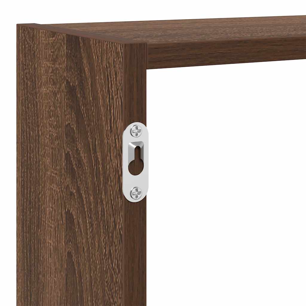 Wandschap kubus 7 vakken bewerkt hout bruin eikenkleur is nu te koop bij PeponiXL, paradijselijk wonen!