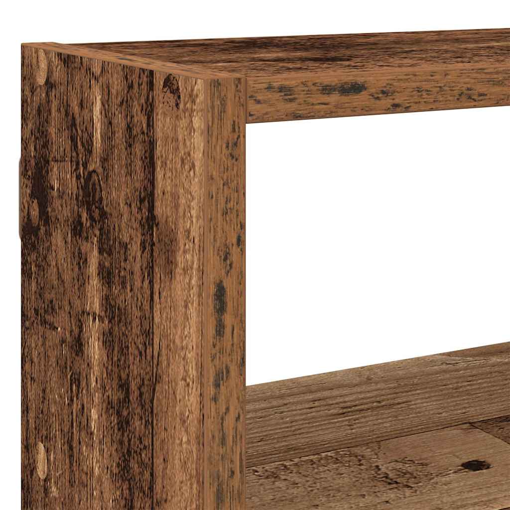 Wandschap kubus 7 vakken bewerkt hout oud houtkleurig is nu te koop bij PeponiXL, paradijselijk wonen!