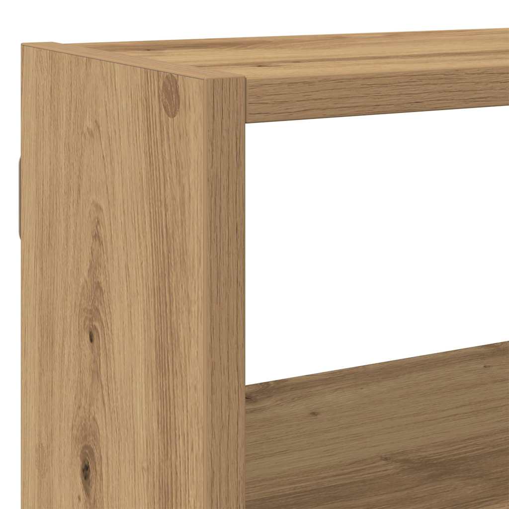 Wandschap kubus 7 vakken bewerkt hout artisanaal eikenkleurig is nu te koop bij PeponiXL, paradijselijk wonen!