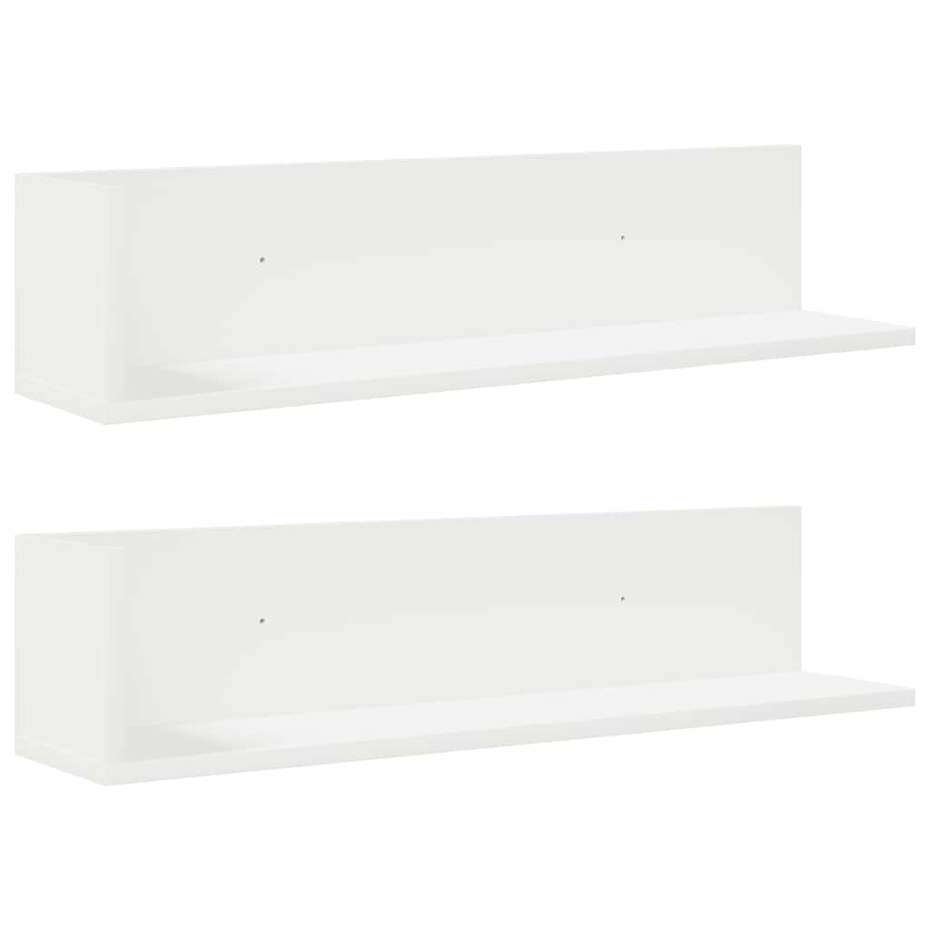Wandschappen 2 st 75x16,5x16,5 cm bewerkt hout wit is nu te koop bij PeponiXL, paradijselijk wonen!