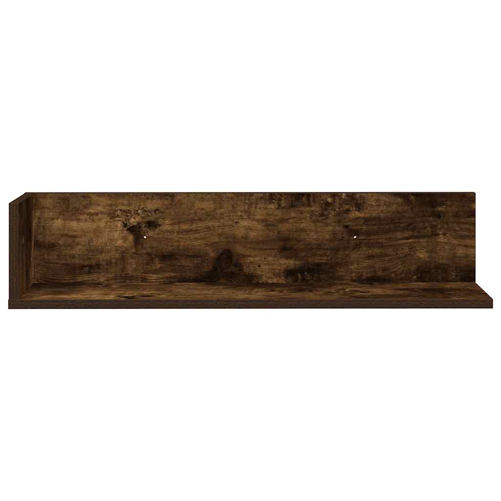 Wandschappen 2 st 75x16,5x16,5 cm bewerkt hout gerookt eiken is nu te koop bij PeponiXL, paradijselijk wonen!