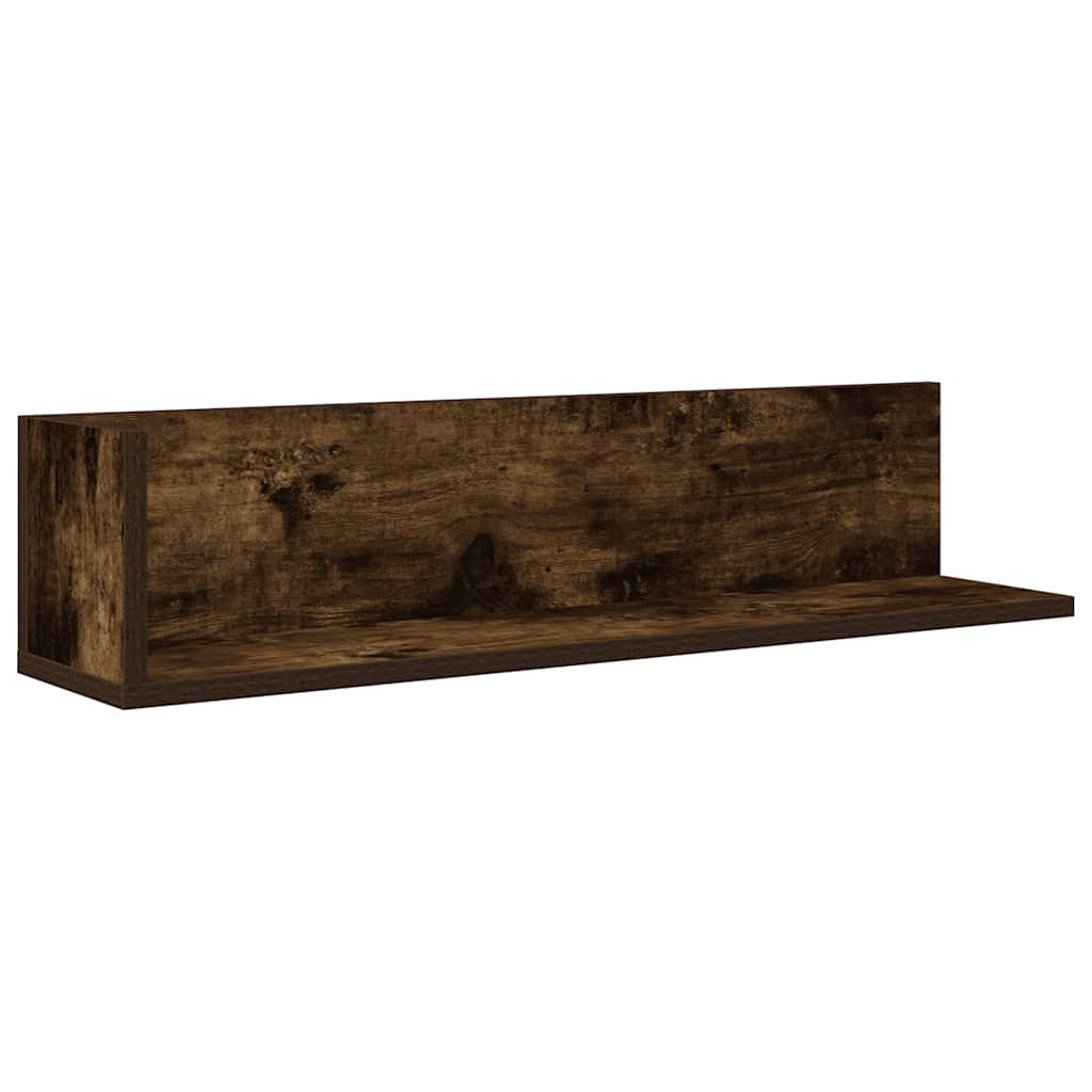 Wandschappen 2 st 75x16,5x16,5 cm bewerkt hout gerookt eiken is nu te koop bij PeponiXL, paradijselijk wonen!