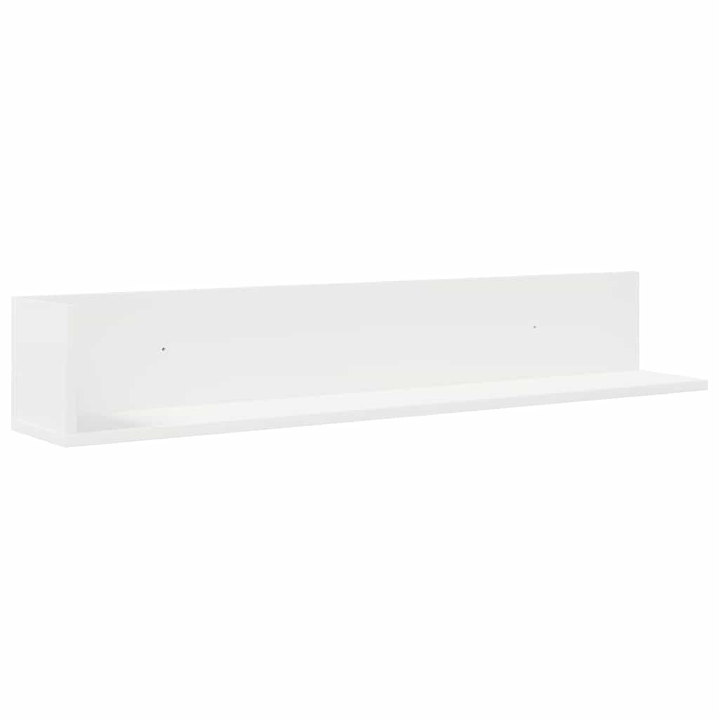 Wandschappen 2 st 100x16,5x16,5 cm bewerkt hout wit is nu te koop bij PeponiXL, paradijselijk wonen!