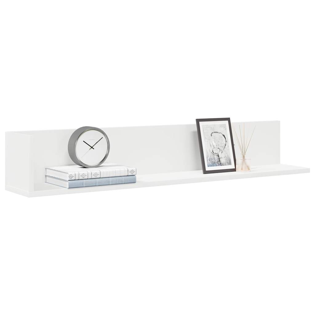 Wandschappen 2 st 100x16,5x16,5 cm bewerkt hout wit is nu te koop bij PeponiXL, paradijselijk wonen!