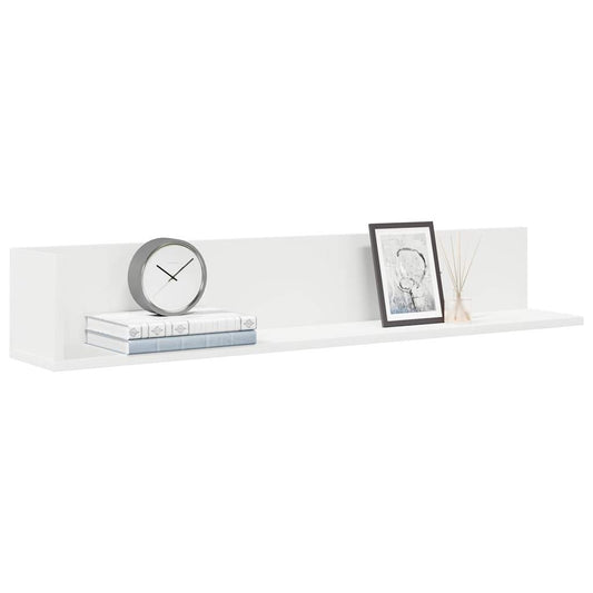 Wandschappen 2 st 100x16,5x16,5 cm bewerkt hout wit is nu te koop bij PeponiXL, paradijselijk wonen!