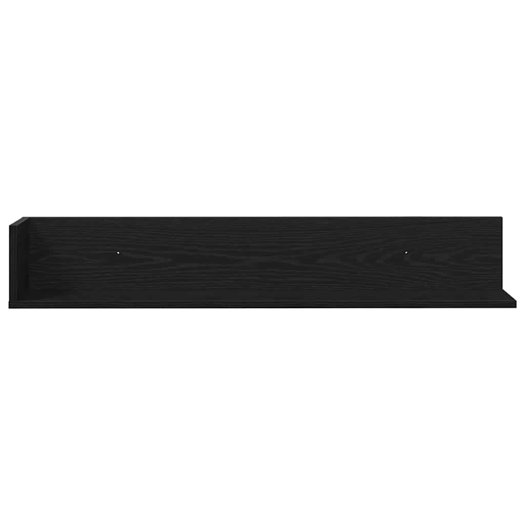 Wandschappen 2 st 100x16,5x16,5 cm bewerkt hout zwart is nu te koop bij PeponiXL, paradijselijk wonen!