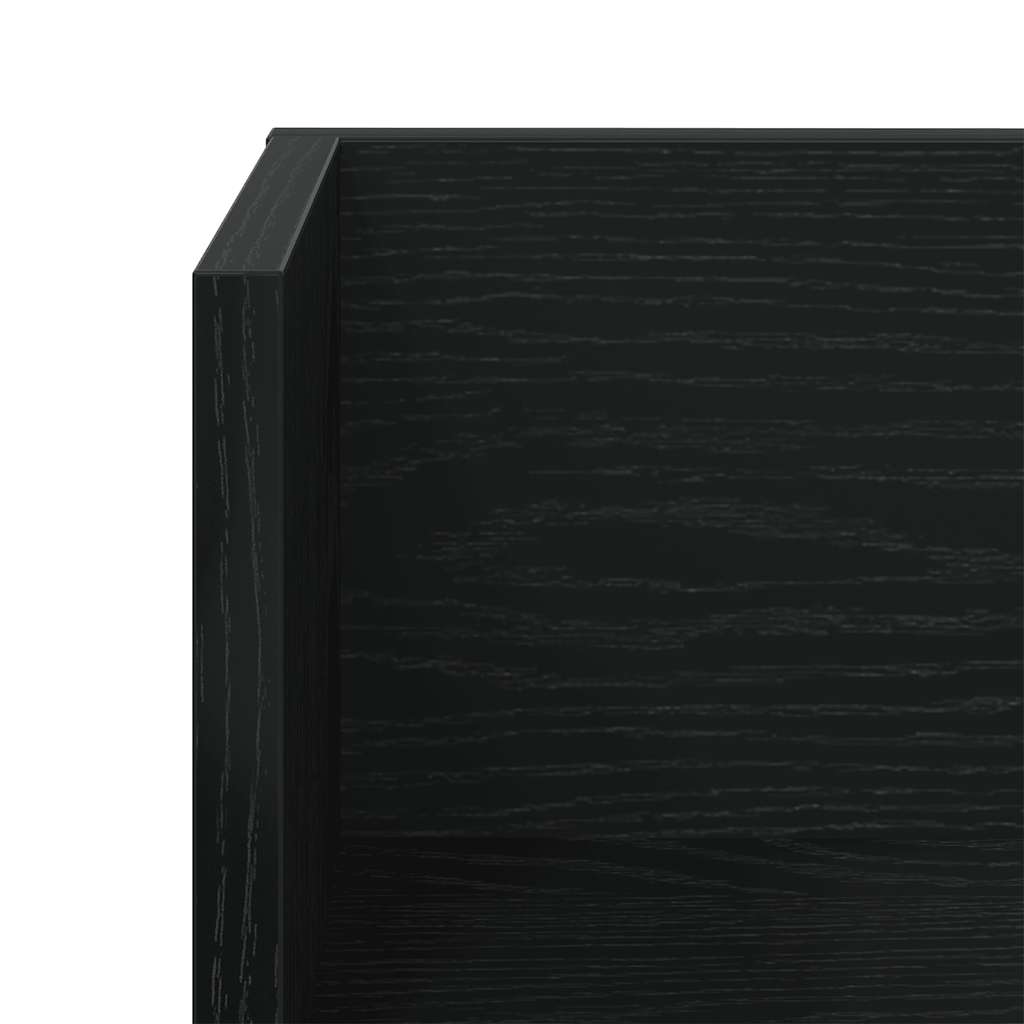 Wandschappen 2 st 100x16,5x16,5 cm bewerkt hout zwart is nu te koop bij PeponiXL, paradijselijk wonen!