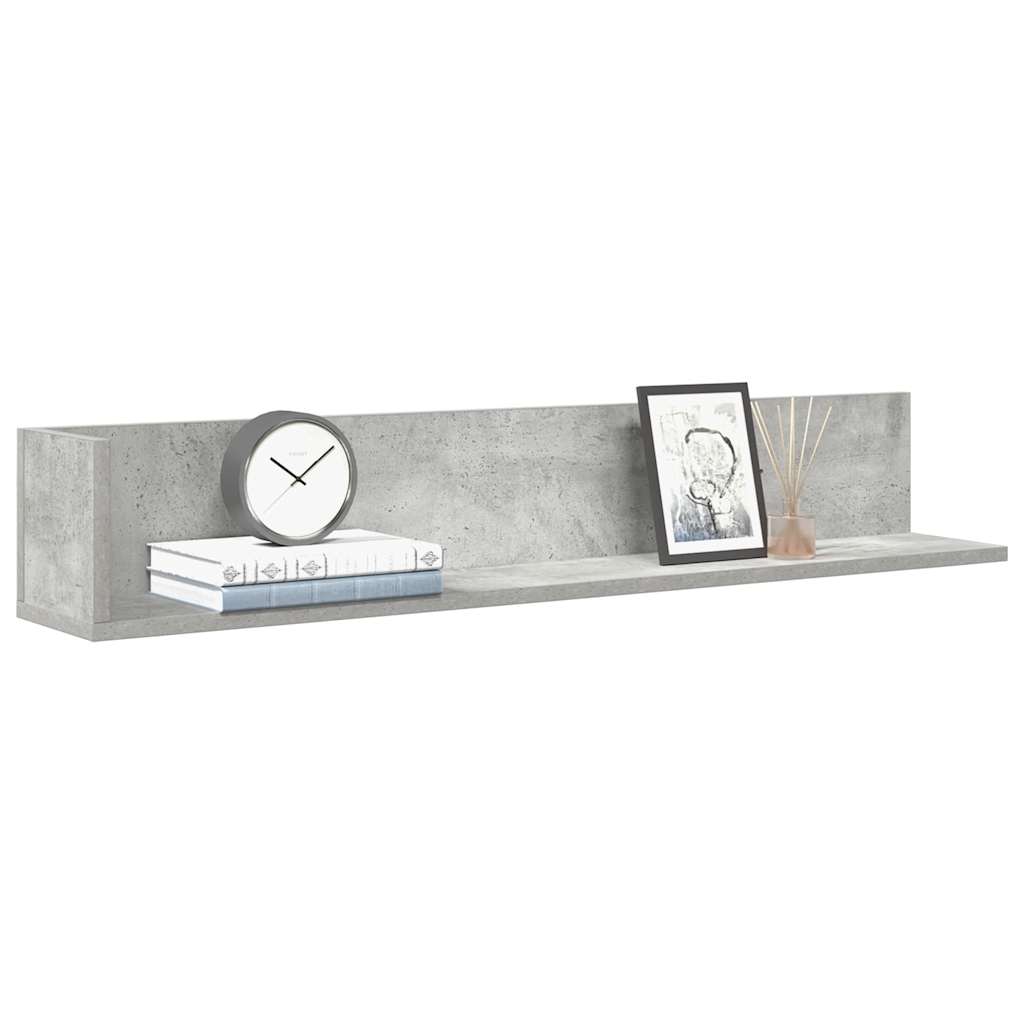 Wandschappen 2 st 100x16,5x16,5 cm spaanplaat betongrijs is nu te koop bij PeponiXL, paradijselijk wonen!