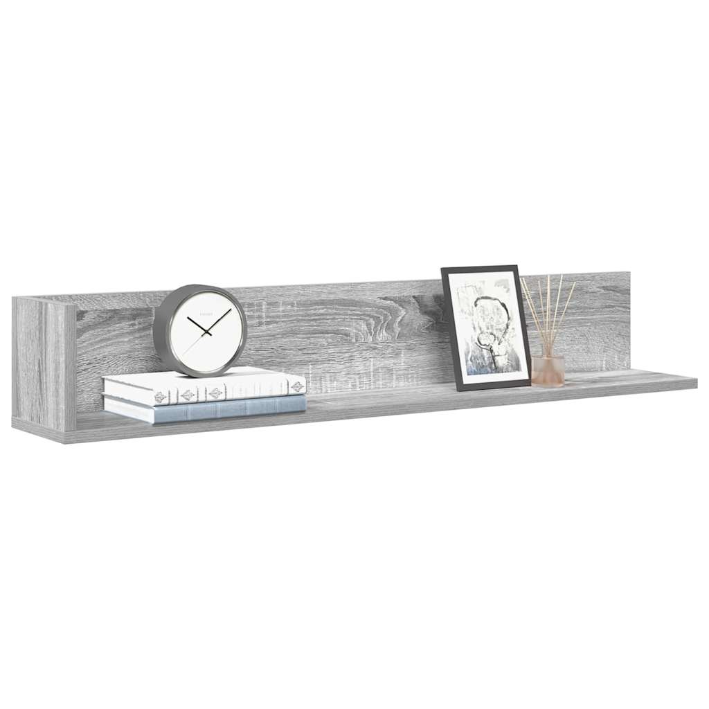 Wandschappen 2 st 100x16,5x16,5 cm bewerkt hout grijs sonoma is nu te koop bij PeponiXL, paradijselijk wonen!