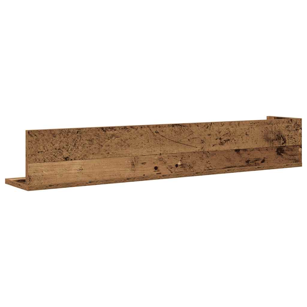 Wandschappen 2 st 100x16,5x16,5 cm bewerkt hout oud houtkleurig is nu te koop bij PeponiXL, paradijselijk wonen!