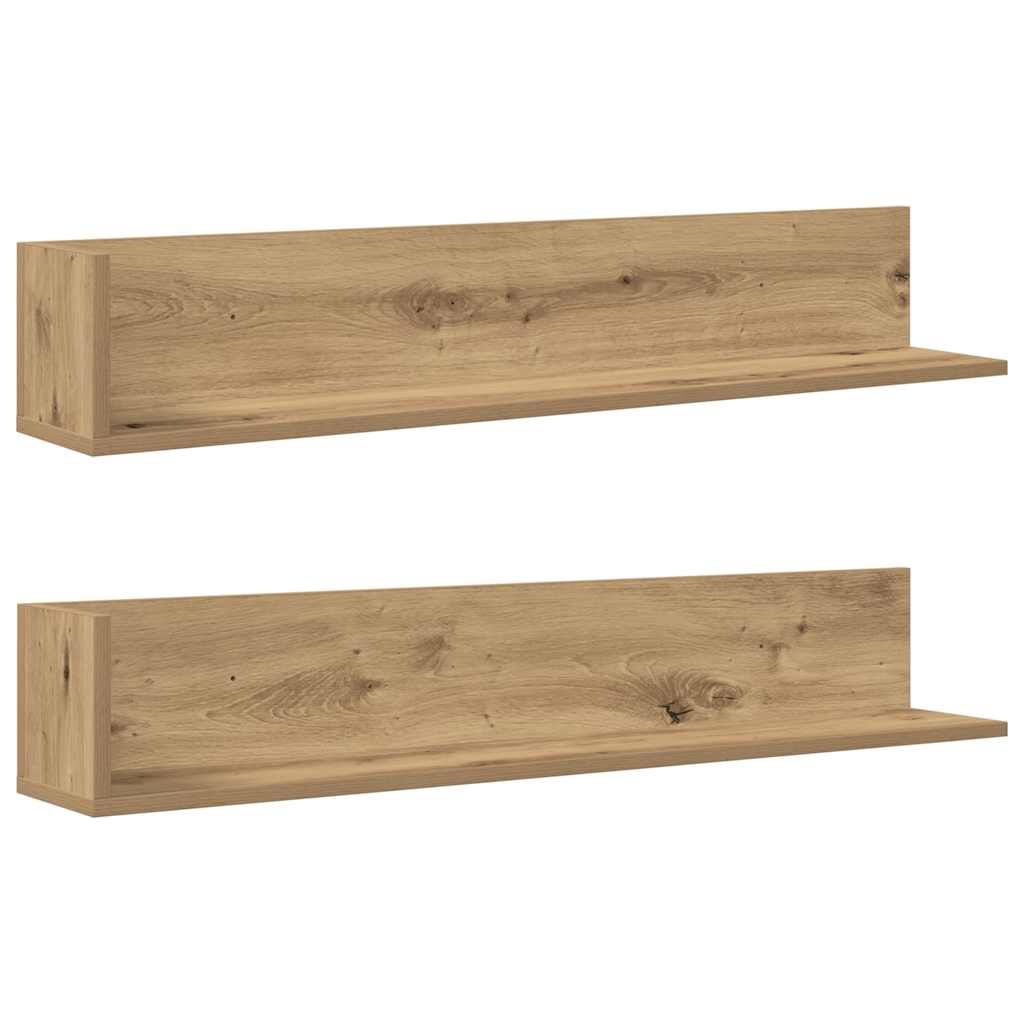 Wandschappen 2 st 100x16,5x16,5cm bewerkt hout artisanaal eiken is nu te koop bij PeponiXL, paradijselijk wonen!