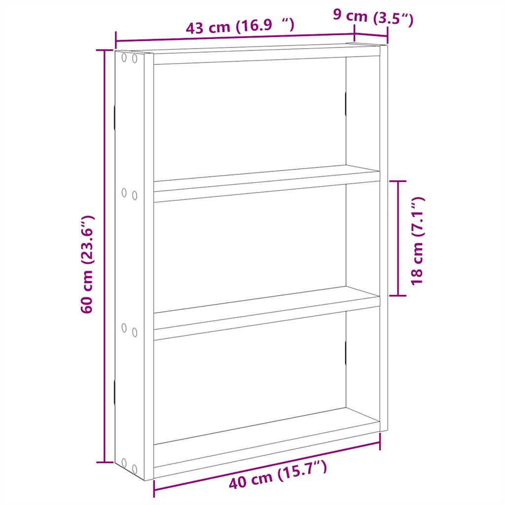 Wandschap 43x9x60 cm bewerkt hout wit is nu te koop bij PeponiXL, paradijselijk wonen!