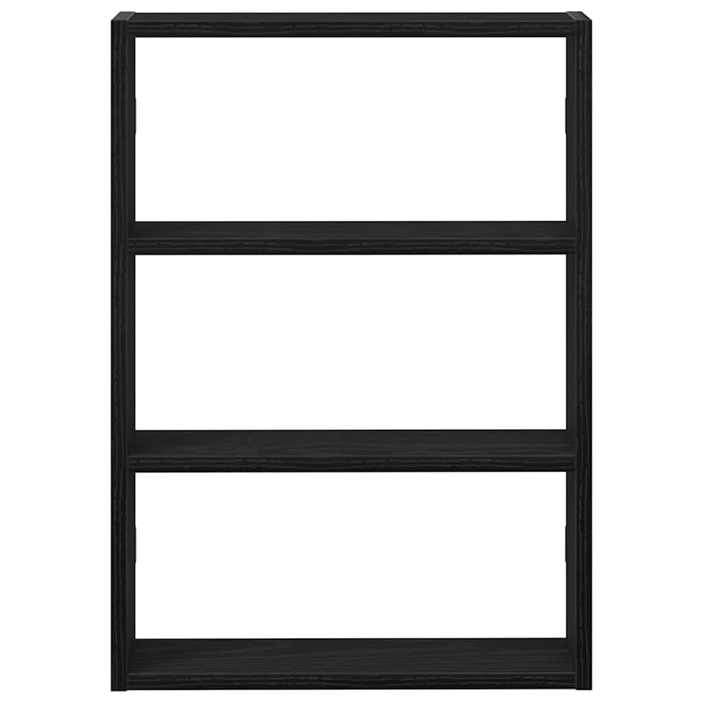Wandschap 43x9x60 cm bewerkt hout zwart is nu te koop bij PeponiXL, paradijselijk wonen!