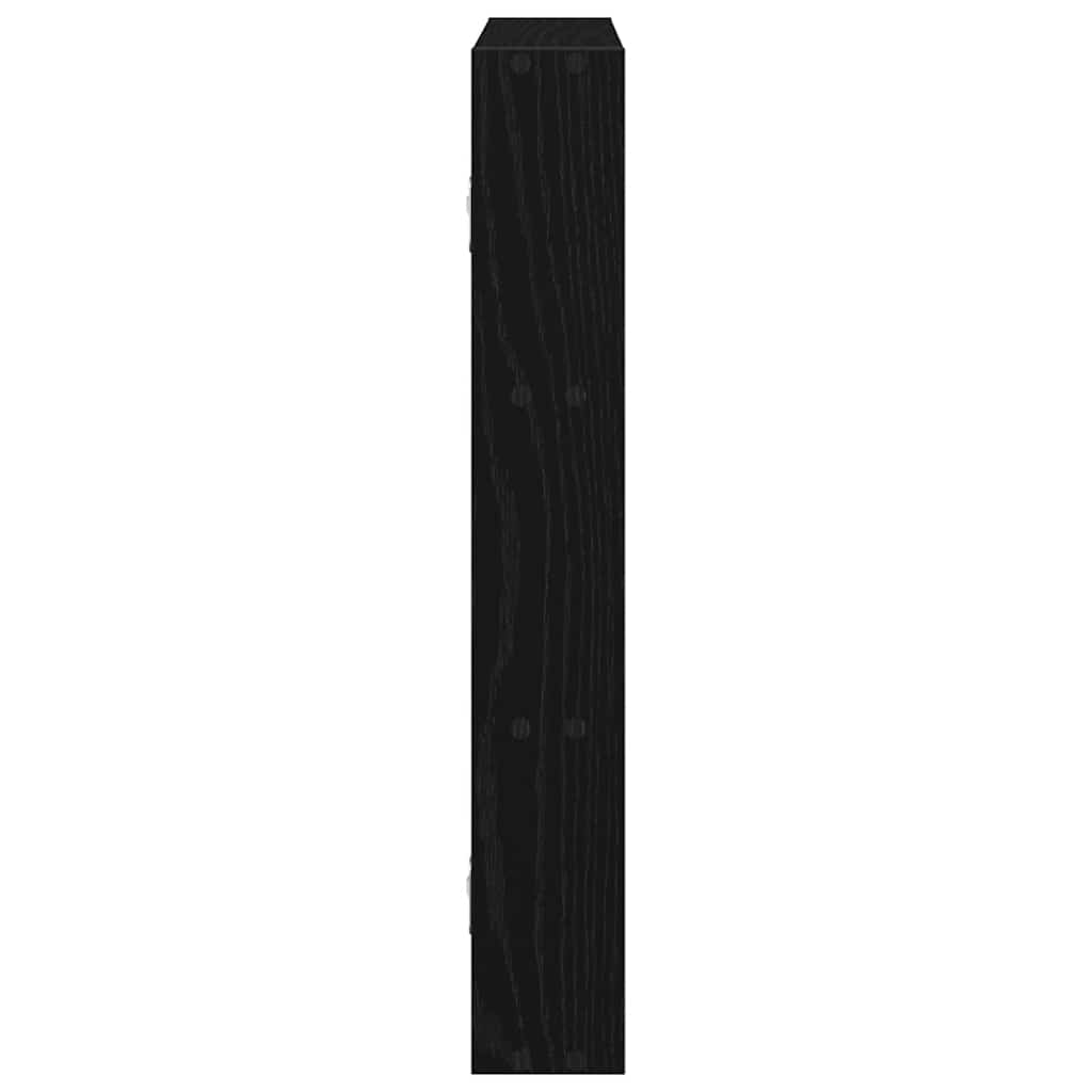 Wandschap 43x9x60 cm bewerkt hout zwart is nu te koop bij PeponiXL, paradijselijk wonen!