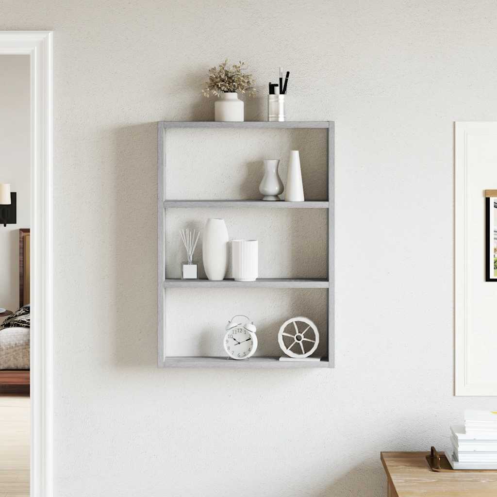 Wandschap 43x9x60 cm bewerkt hout grijs sonoma eikenkleurig is nu te koop bij PeponiXL, paradijselijk wonen!