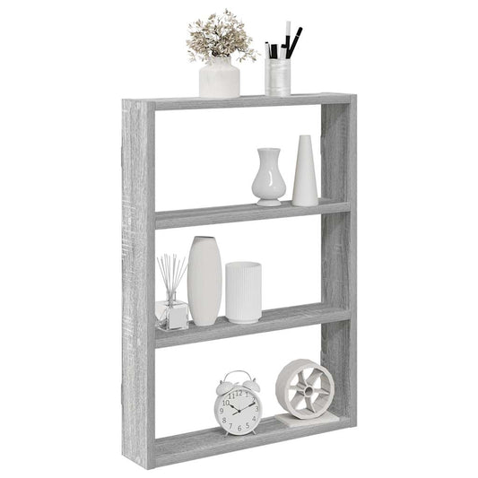 Wandschap 43x9x60 cm bewerkt hout grijs sonoma eikenkleurig is nu te koop bij PeponiXL, paradijselijk wonen!