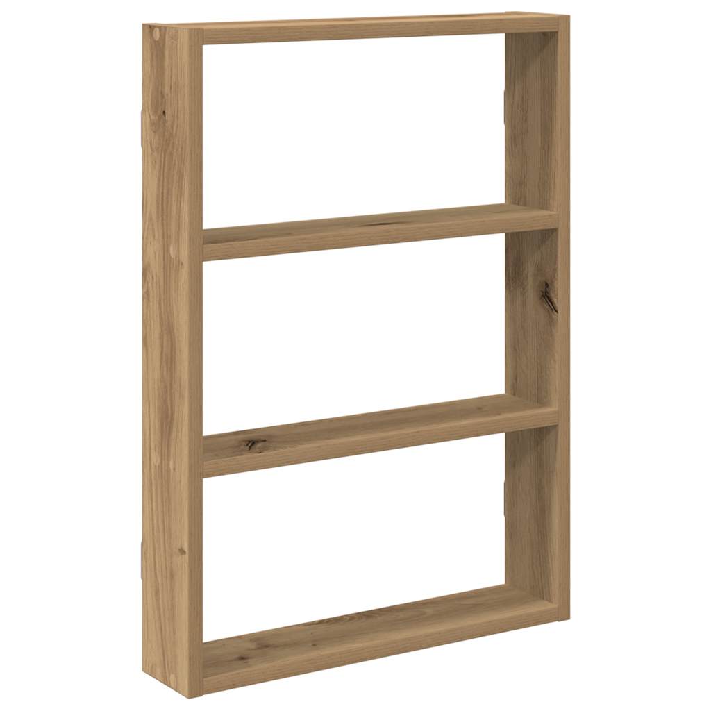 Wandschap 43x9x60 cm bewerkt hout artisanaal eikenkleurig is nu te koop bij PeponiXL, paradijselijk wonen!