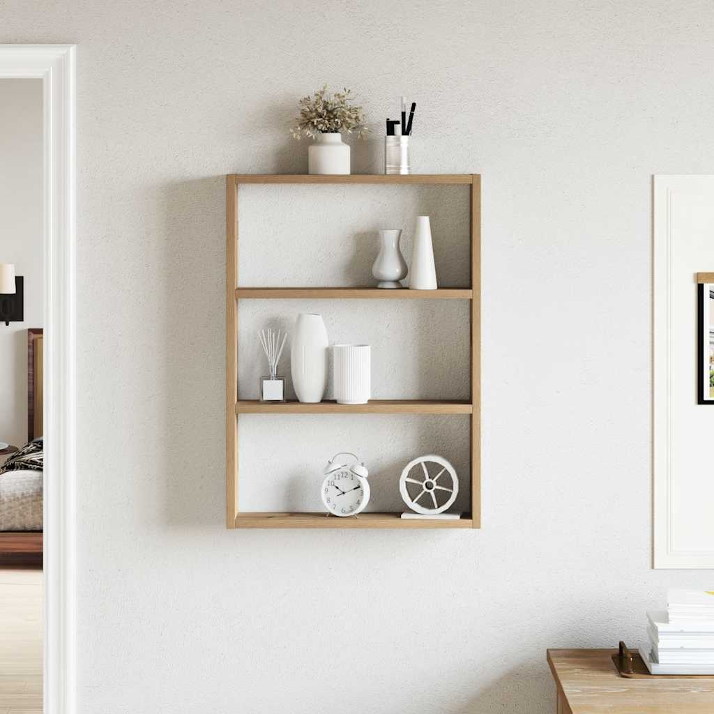 Wandschap 43x9x60 cm bewerkt hout artisanaal eikenkleurig is nu te koop bij PeponiXL, paradijselijk wonen!